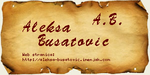 Aleksa Bušatović vizit kartica